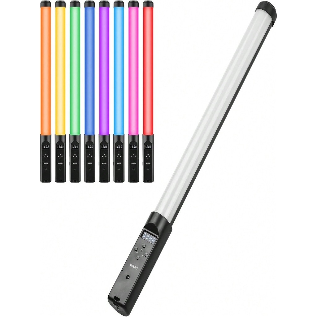 Bastão De Luz De Vídeo Rgb Led, Bastão De Luz Portátil Para FotK-6000K Regulável Com Bateria Embutida, 14 Cenas De Luz