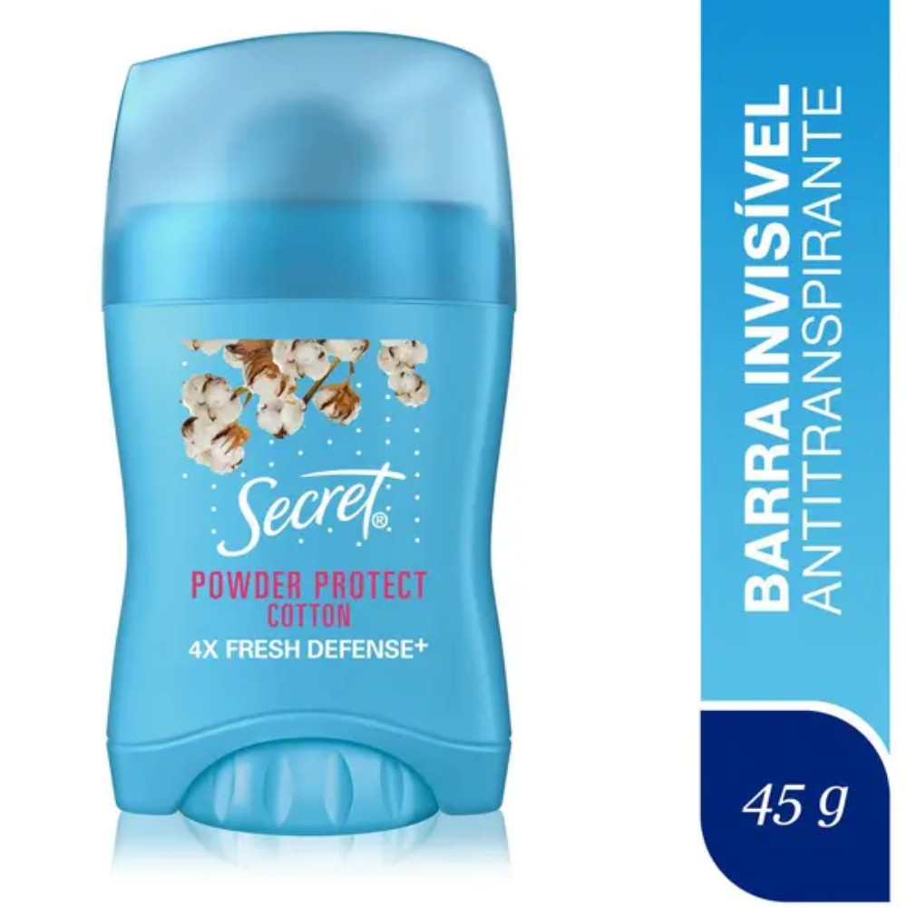 DESODORANTE SECRET POWDER PROTECT COTTON BARRA 45G