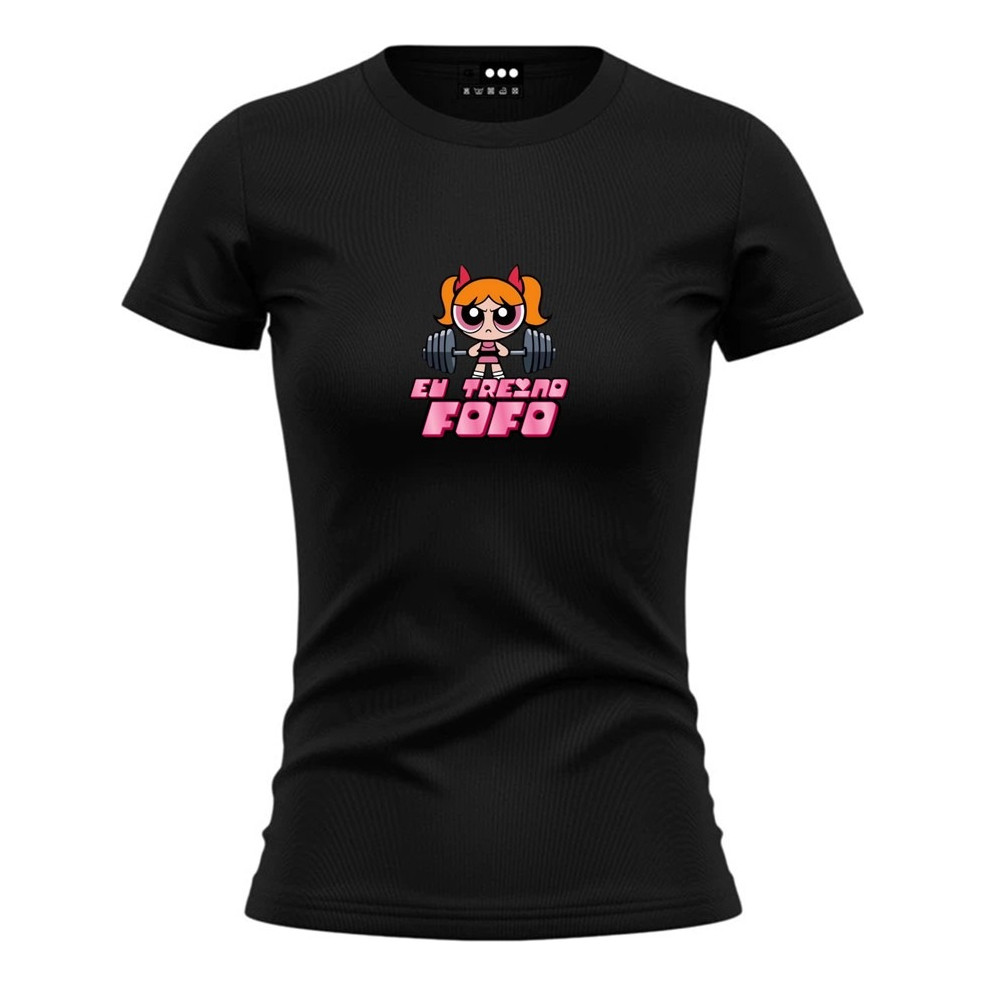 Camiseta Feminina Super Poderosas Florzinha Academia Treino