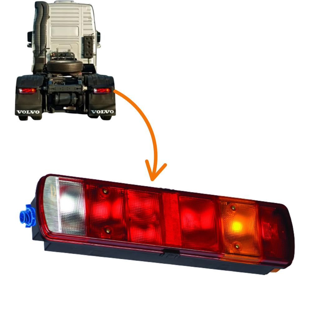 LANTERNA TRASEIRA VOLVO FH/FM/NH-12 LADO DIREITO - SEM VIGIA E COM SOQUETE