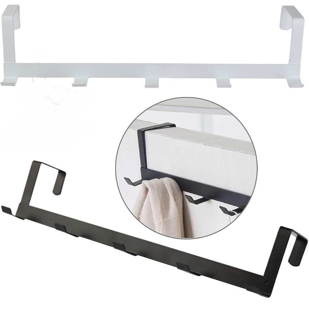 Cabide Suporte Para Porta Com 5 Ganchos 7x30Cm Multiuso Cabideiro Para Deixar A Sua Casa Ainda Mais Organizada Top útil em Oferta na Shopee