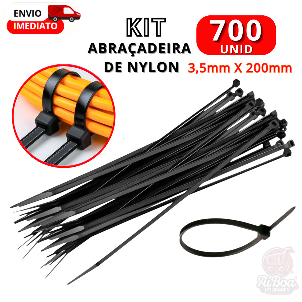 Abraçadeira De Nylon Enforca Gato 3,50mmX200mm Cinta Plástica Resistente Utilidades