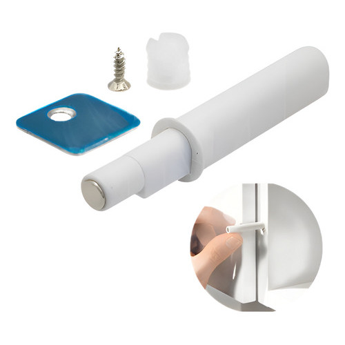 3x Pistão Fecho Toque Tip-on Embutir Magnético Mini Branco