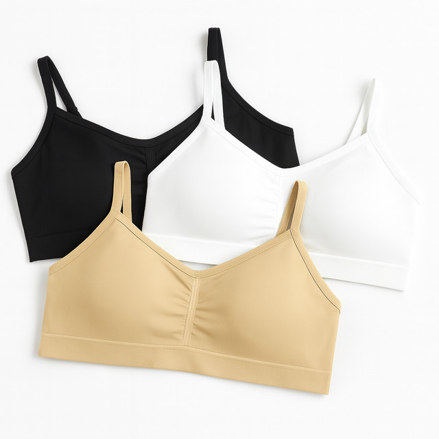 Sutiã Sem Costura Com Bojo e Alças Finas Elástico Confortável Lingerie Top Basic+ Premium em Oferta na Shopee