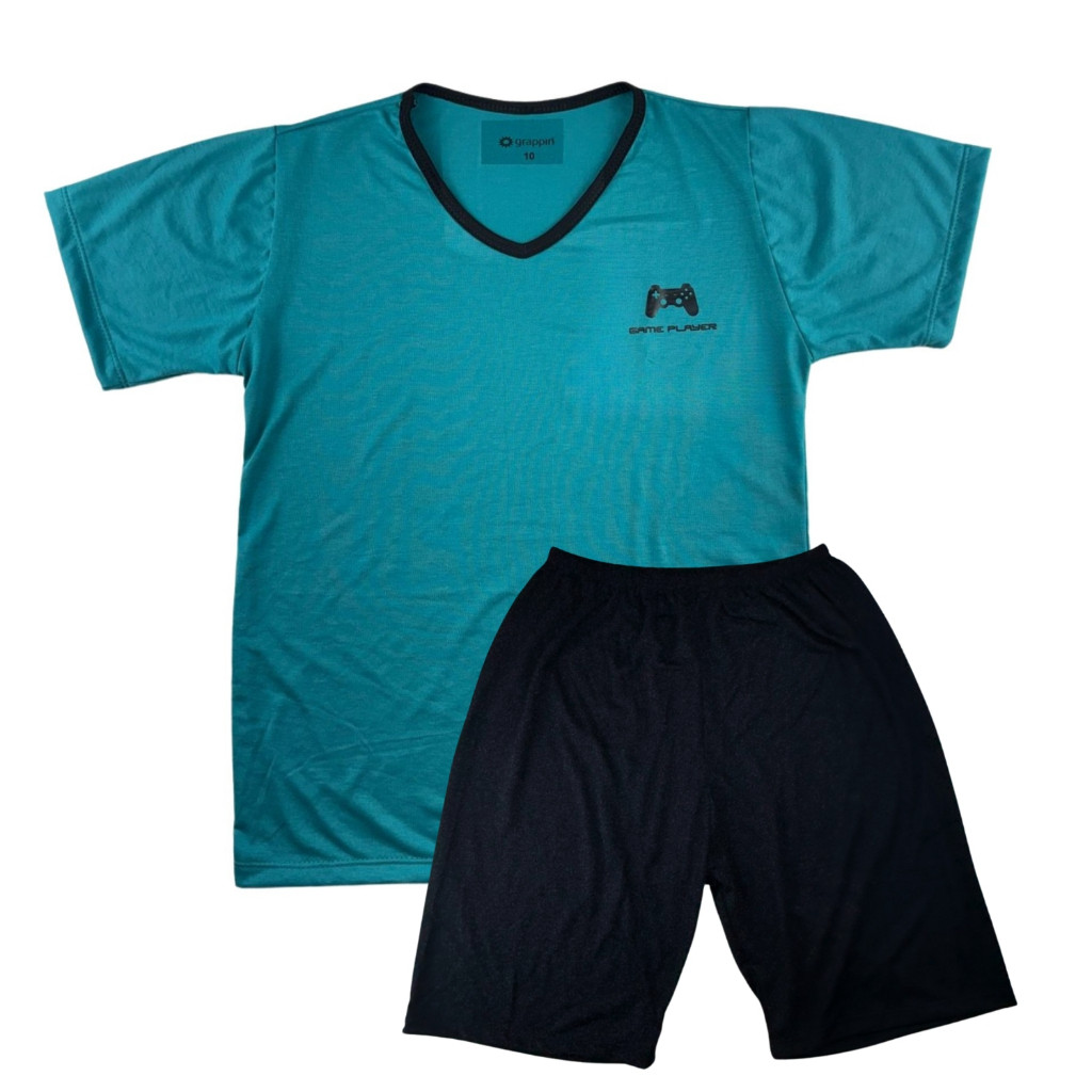 Conjunto Pijama Infantil Masculino Verão Malha Fresca Grappin