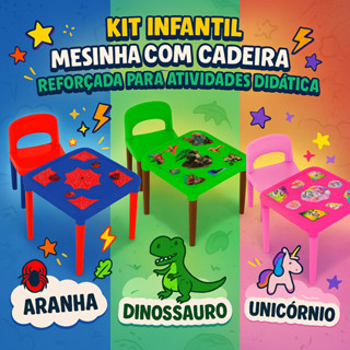 Kit Mesa Com Cadeira Infantil Educativa Didática Envio Imediato em Oferta na Shopee