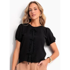 Blusa Em Air Flow. Preta Quintess