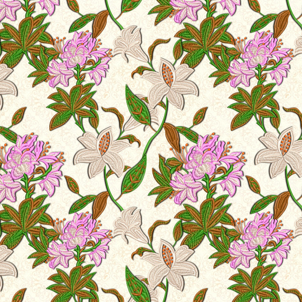Tecido Tricoline Estampado Flores Estilo Bordado Estampa Delicada Costura DIY Artesanato Patch Corte