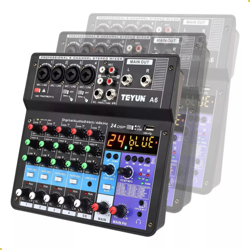 Mesa Som Interface Usb Bluethooth Phantom Power 6 Canais Nf