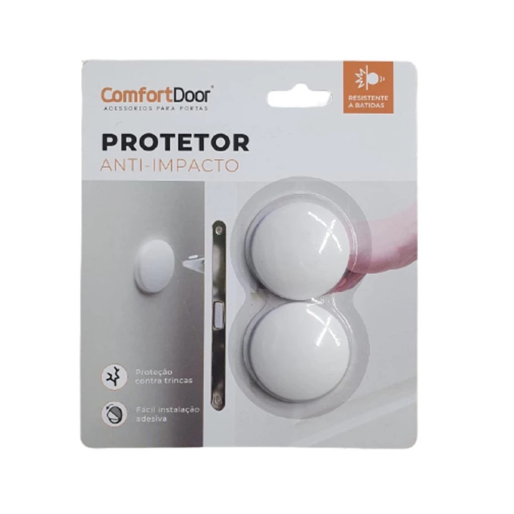 Protetor Portas Anti Impacto Batida Branco Comfort Door