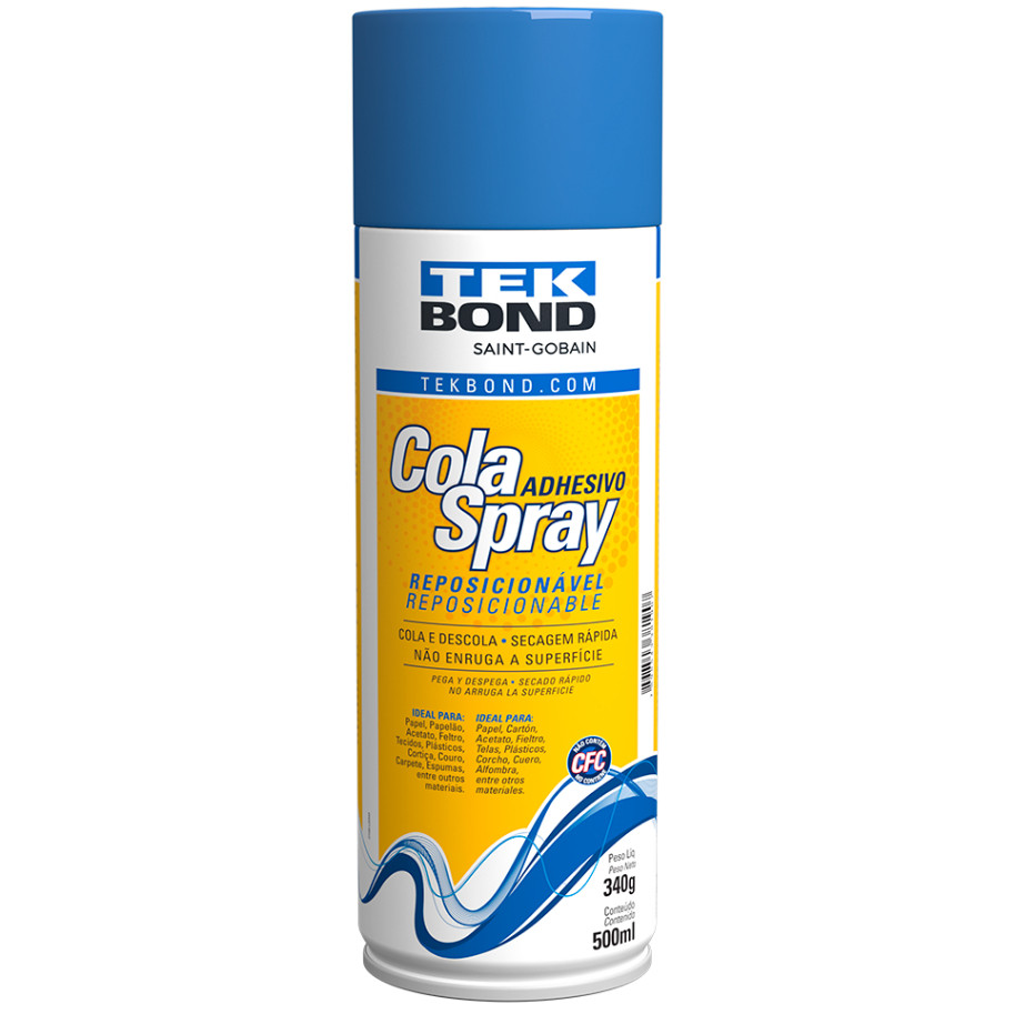 Cola Spray Tek Bond Reposicionável - Cola spray para sublimação - Cola spray Temporária