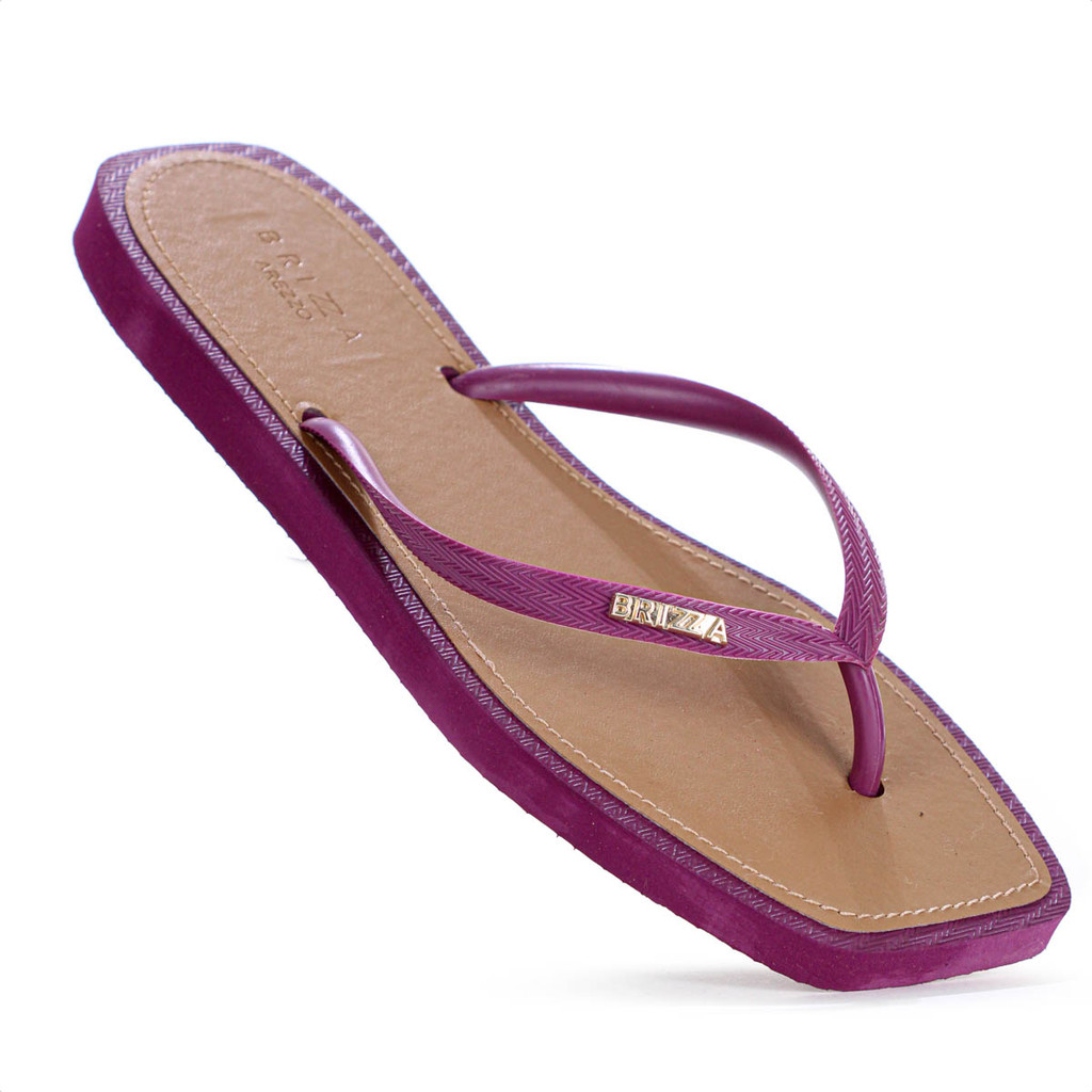 Chinelo Brizza Arezzo Bico Quadrado Roxo - Feminino