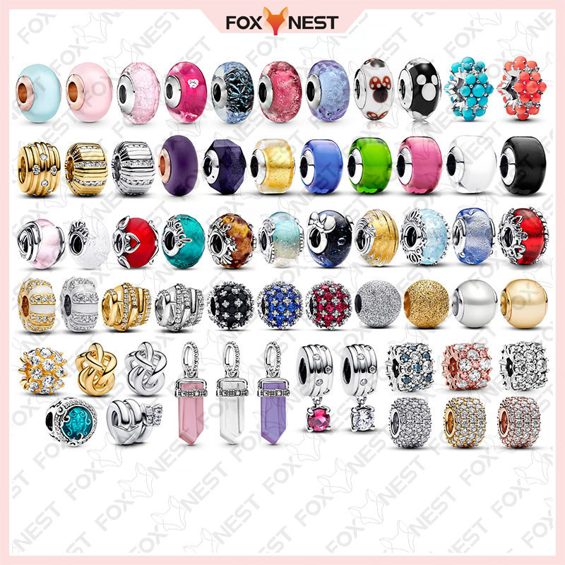 Charme De Vidro Colorido S925 Banhado A Prata Perfeito Para Qualquer Roupa Pingente DIY em Oferta na Shopee