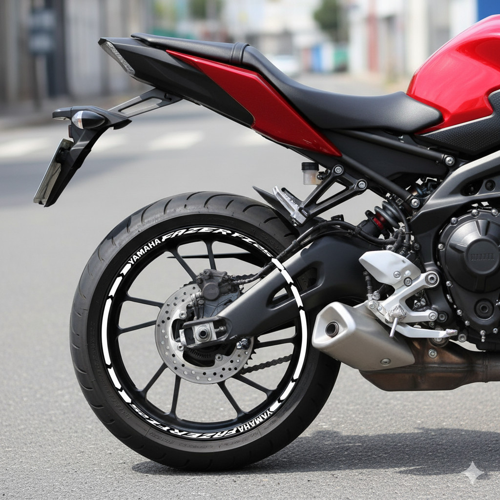 Kit 4 Adesivo Friso Roda Fazer Fz25 2 Lados Branco Personalizado em Oferta na Shopee