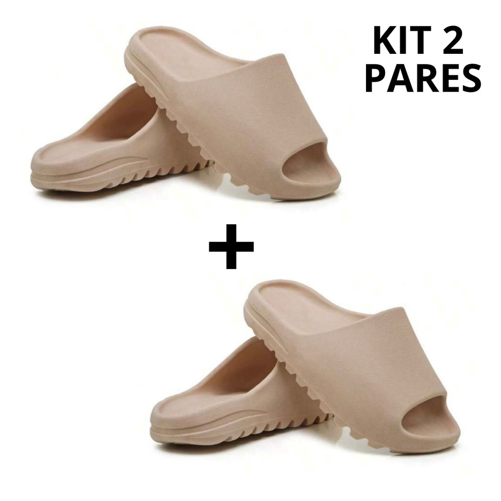Kit 2 Pares Chinelo Slide Yeeze Nuvem Unissex Lançamento Leve Confortável Ortopédico em Oferta na Shopee