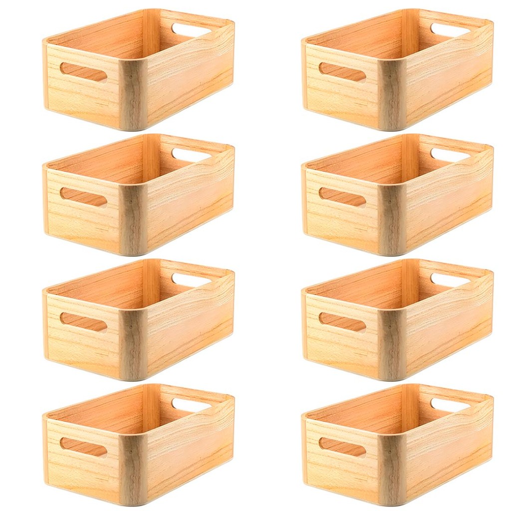 8 Caixa Domo 30x19x10,4cm Madeira Paulownia Cor Natural – OU em Oferta na Shopee