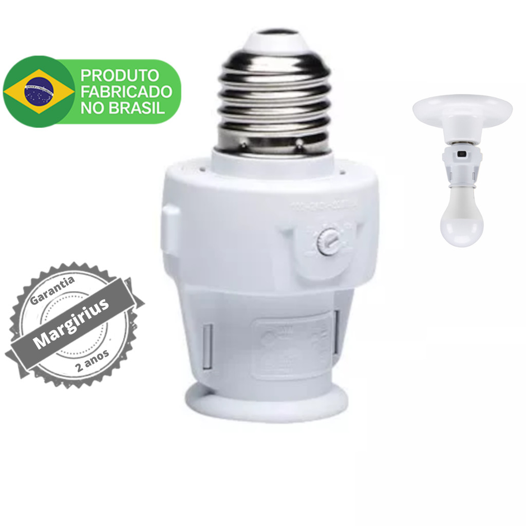 Relé Iluminação Fotosoquete Sensor Acende A Lampada Ao Escurecer E27 BIVOLT MARGIRIUS RFE-27 em Oferta na Shopee