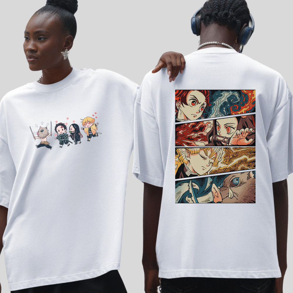 Camiseta Basica Algodao Demonio Caçador de Demonio Chibli Eyes Personagens Anime Unissex