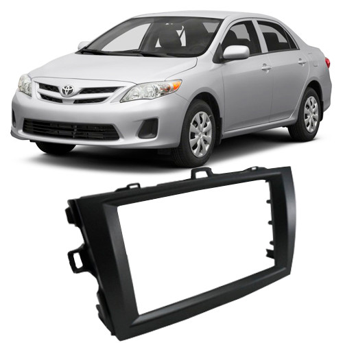 Moldura 2 Din Corolla 2009 à 2014 Preta Painel Central Multimidia Mp5 Expex Epx 240 Ap 522
