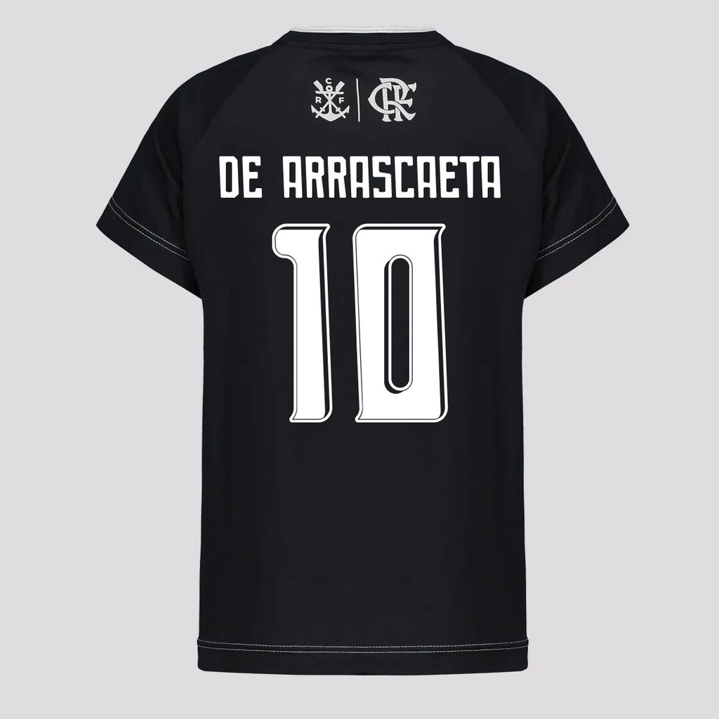 Camisa Flamengo Trama 10 De Arrascaeta Infantil Preta em Oferta na Shopee