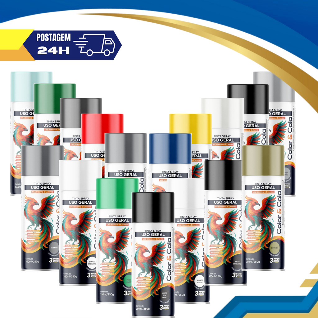 Tinta Spray Uso Geral Multiuso Secagem Rápida Madeira Metal 350ml em Oferta na Shopee