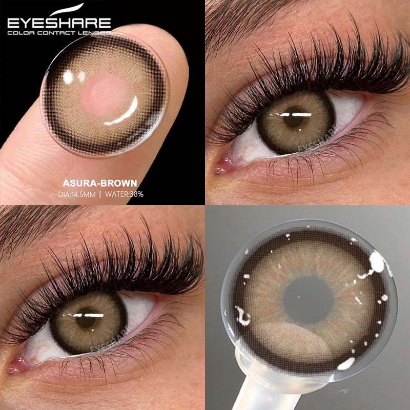 1 Par De Lentes De Contato Eyeshare Lente Colorida Para Olhos Naturais Macias Descartáveis Anuais ASURA Azul