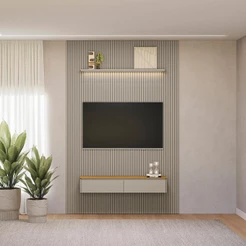 Painel Ripado Modular 1,80m Nicho Curvo Led Linea Brasil