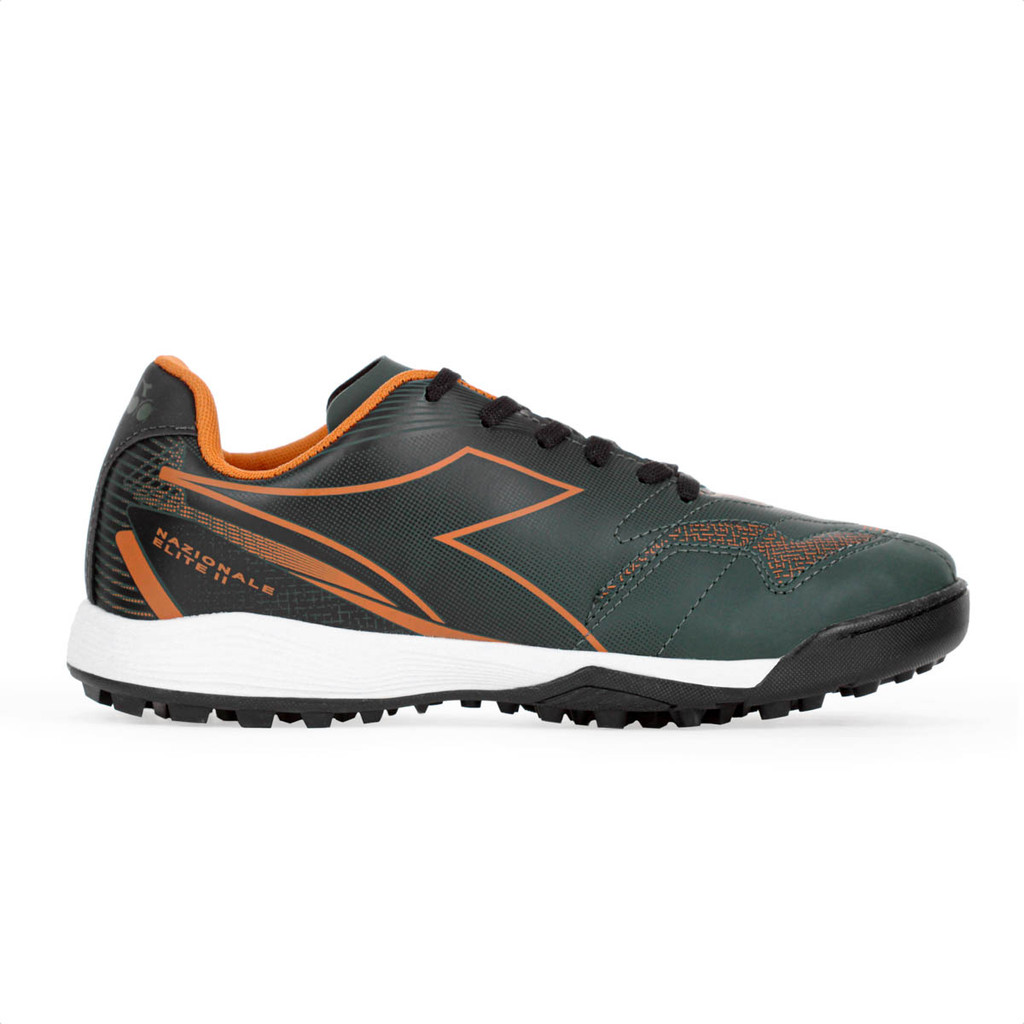 Chuteira Diadora Society Nazionale Elite II Verde Escuro Preto e Laranja - Masculino