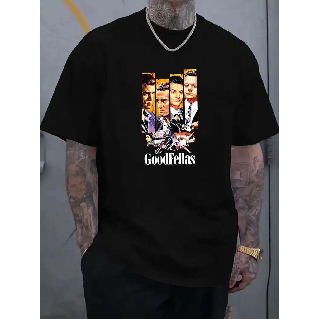 Camiseta GoodFellas Estampa Urbana Unissex Oversized 100% Algodão Respirável Estilo Streetwear