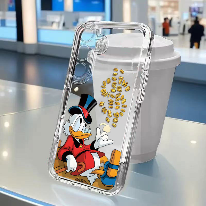 Capa Para iPhone Transparente E Anti-impacto Com Design De Pato Donald Divertido xs max 7 8 11 12 13 12 14 15 16 pro max