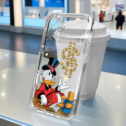 Capa Para iPhone Transparente E Anti-impacto Com Design De Pato Donald Divertido xs max 7 8 11 12 13 12 14 15 16 pro max