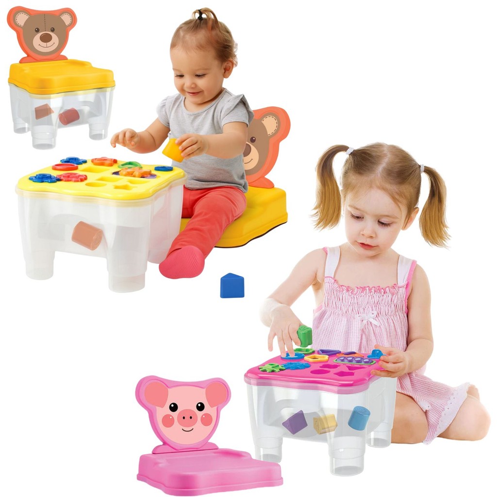 Cadeirinha Mesa Didática Infantil Bichinhos Com Atividades Educativas - Samba Toys em Oferta na Shopee