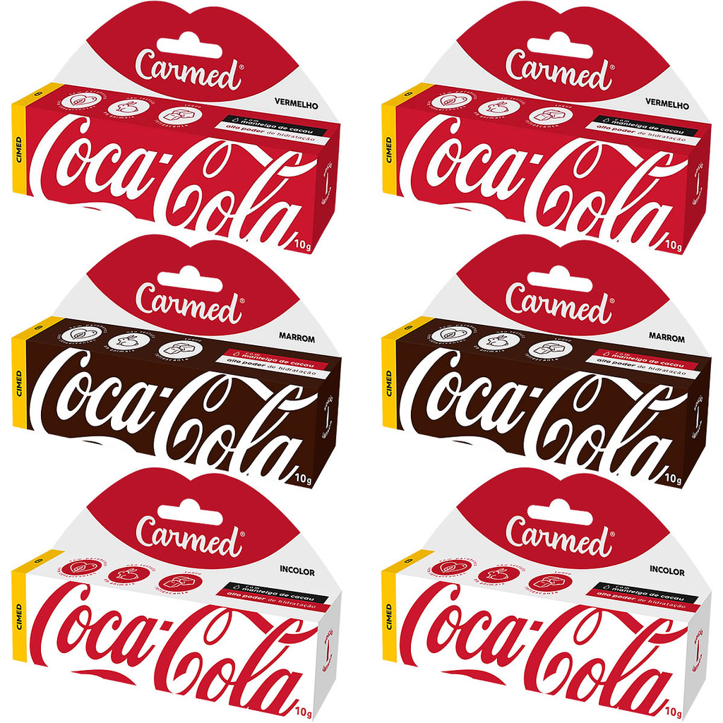 Kit 6 und Hidratante Labial Carmed Coca-Cola 10g em Oferta na Shopee