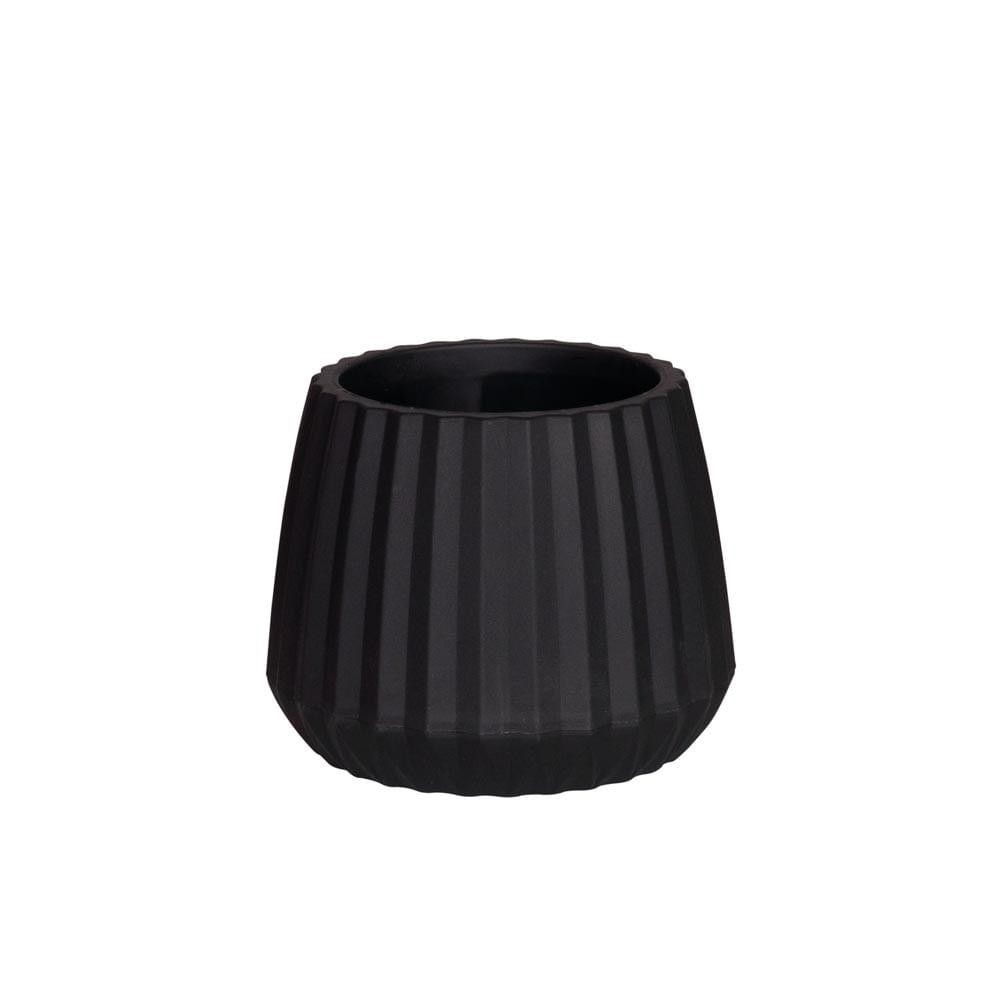 Vaso Cachepot Wave 19cm Preto em Oferta na Shopee