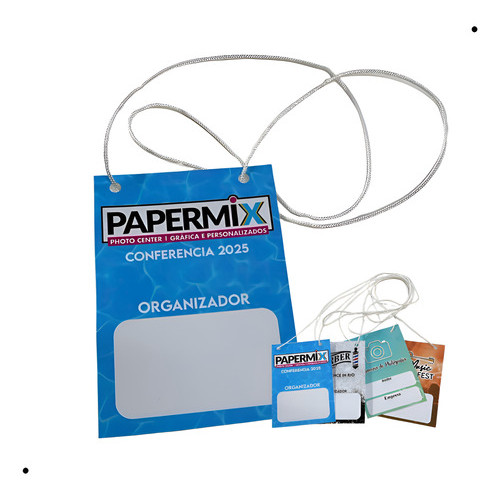 100 Crachá Credencial 10x14 + Cordão, Identificação, Evento, Glossy em Oferta na Shopee