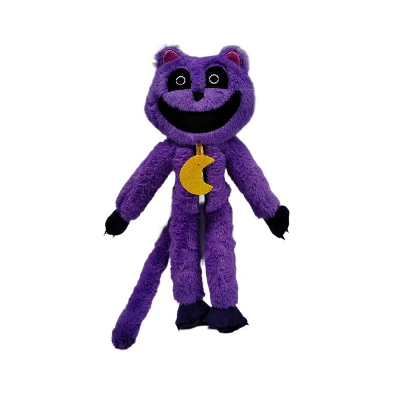 Fofo ​ Pelúcia De Monstro De Gato Roxo Sorridente , Boneca De Boca Larga-Personagem Assustador Para Coleção De Fãs De Jo