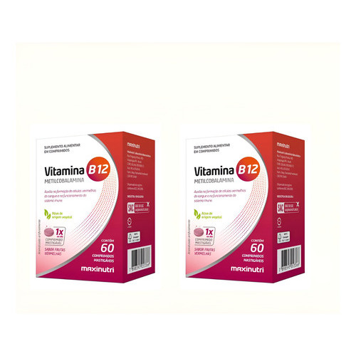 Kit 2x Vitamina B12 Metilcobalamina Mastigáveis 60 Comp Maxinutri em Oferta na Shopee