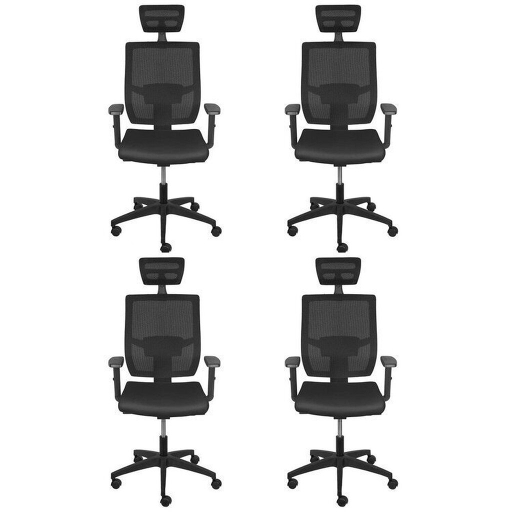 Kit 4 Cadeiras Escritório Presidente Ergonômica Nr17 Atenas Cadeira Presidente