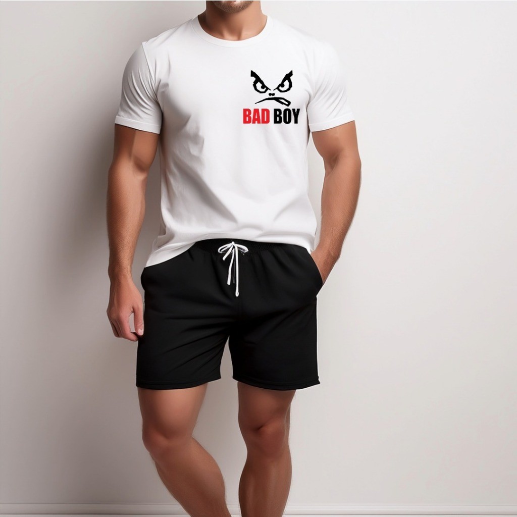 conjunto kit Camiseta camisa e Short Tectel  Lançamento Conjunto Masculino BAD BOY PREMIUM LANÇAMENTO SHORT E CAMISETA