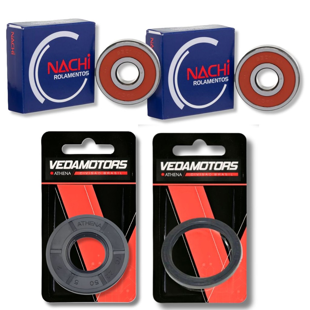 Kit Rolamentos Roda Dianteira + Retentores Xre 300 Nachi em Oferta na Shopee