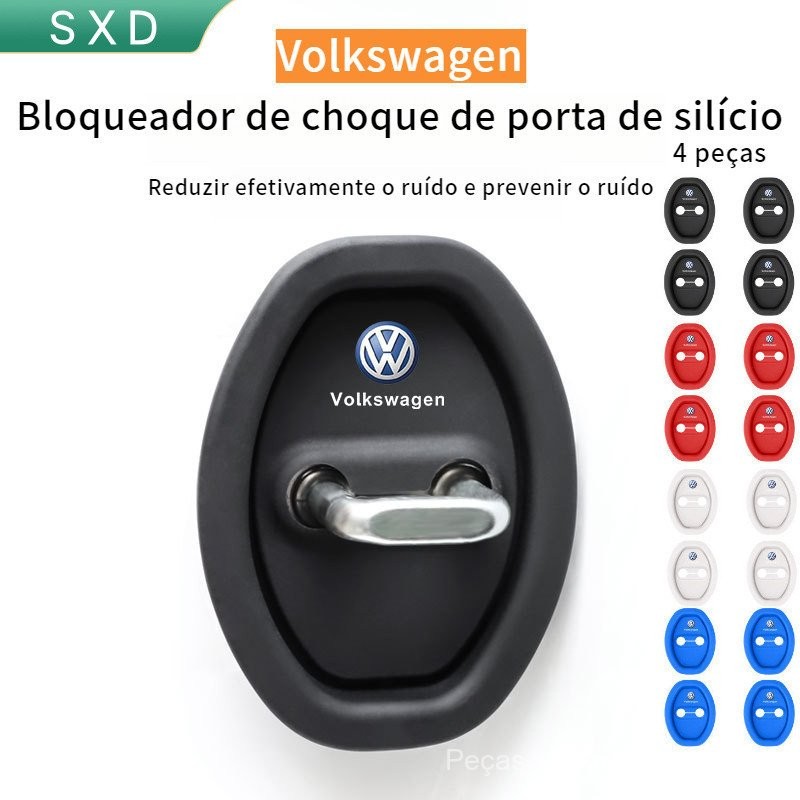 Kit Protetor de Fechadura de Porta de Silicone Volkswagen SXD |   Amortecedor de Porta 9x7cm 3M-Anti-Corrosão, Redução d