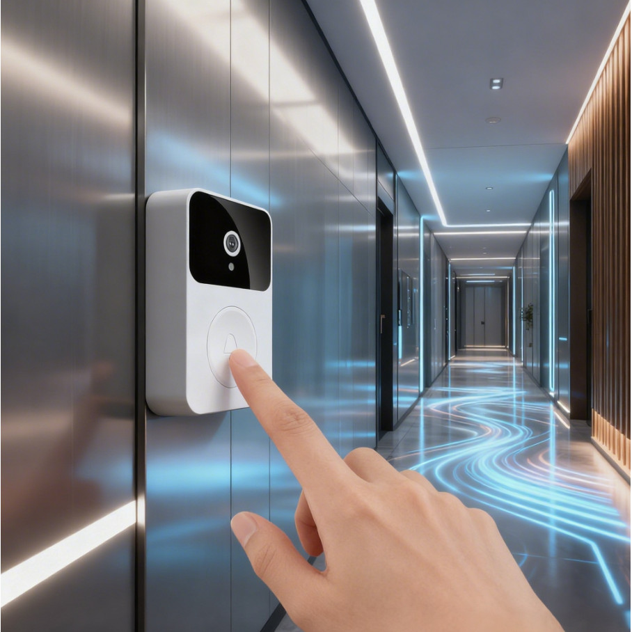 Campainha Com Câmera Vídeo Porteiro Sem Fio Wi-Fi HD Inteligente Smart Home Vê Pelo Celula...