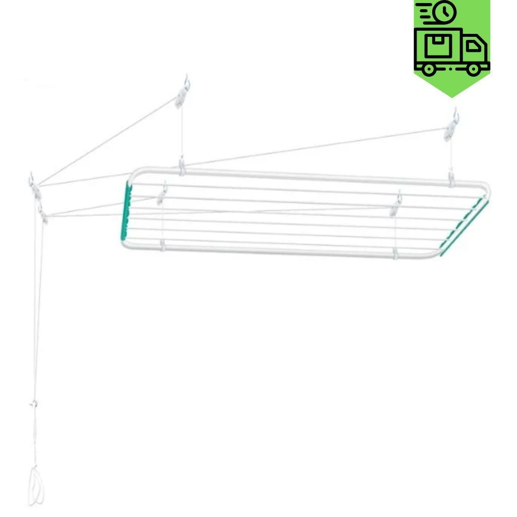 Varal de Teto Aço Branco Mônaco 1,20m x 0,56cm 11kg Secalux.