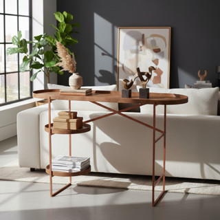 Aparador Luxo Austin 120cm Couro Ecológico e Ferro – Buffet Lateral / Carrinho de Bebidas Premium em Oferta na Shopee