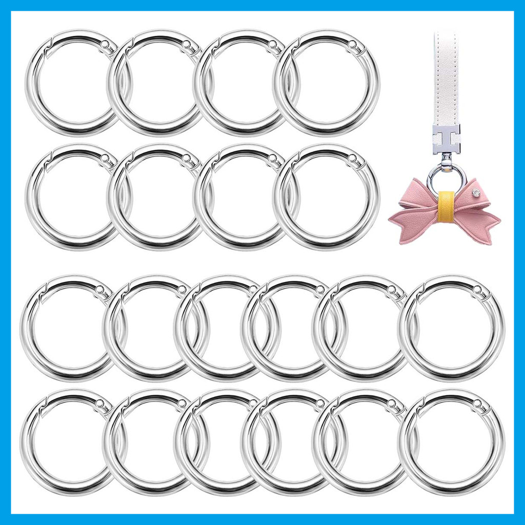 20 peças 32mm fivela de anel de mola de prata 丨 acessórios de bolsa com fivela de bloqueio de anel de Metal