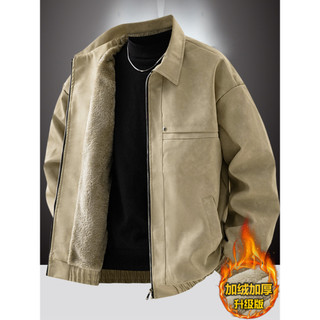 Haining 2026 novo estilo jaqueta de couro masculina primavera outono forro de lã engrossado High-End quente roupas da mo