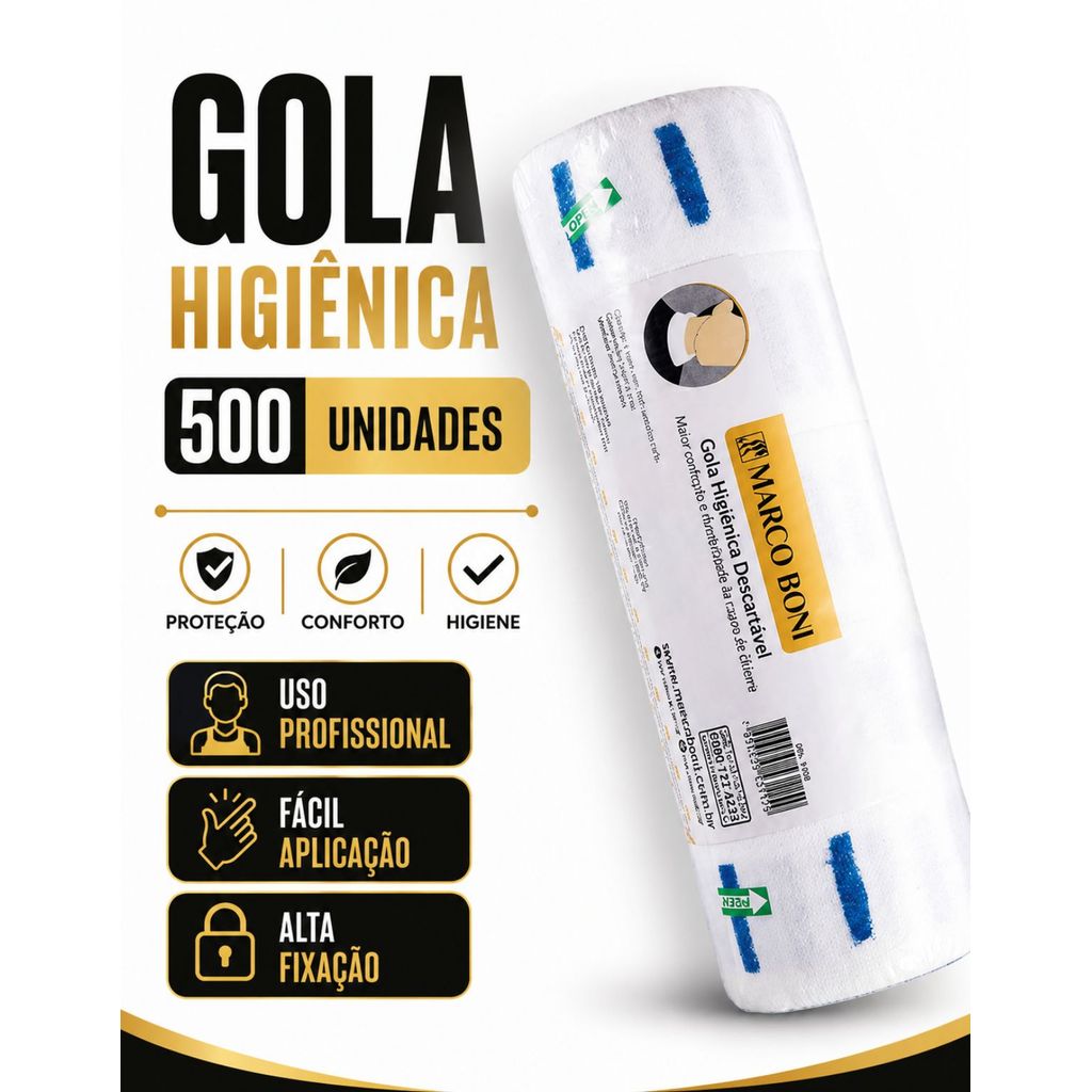Gola Higiênica Descartável Pescoço Marco Boni 500 Unidades