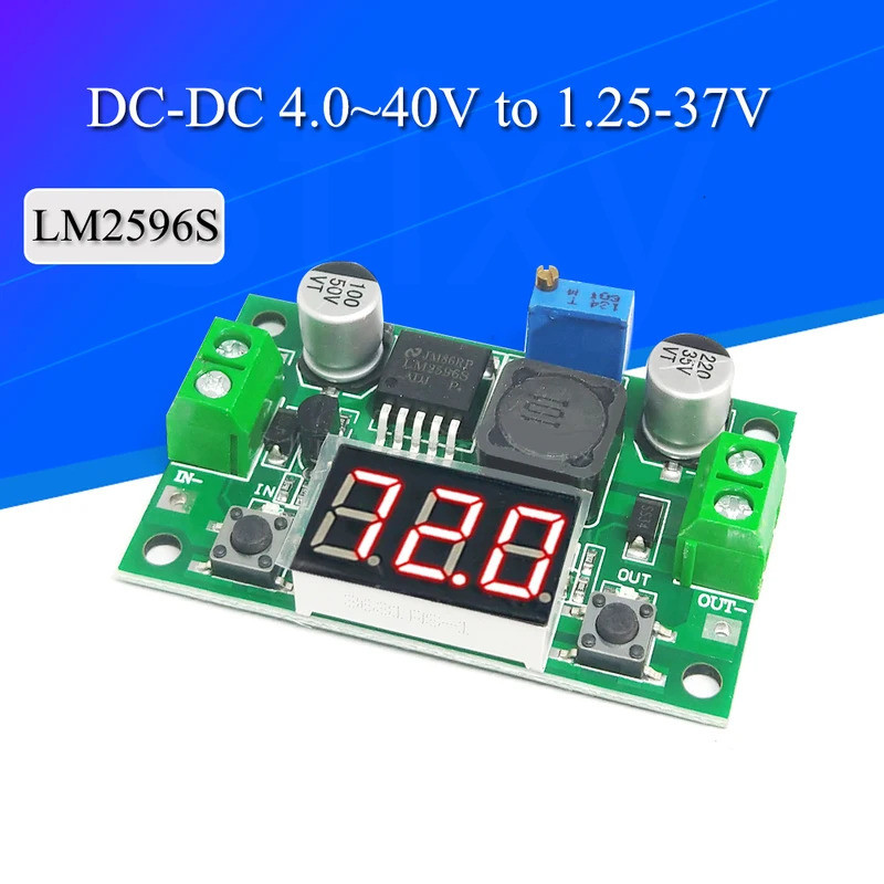 DC-Buck Step Down Module LM2596S/4.0 ~ 40V A 1.25-37V Regulador De Tensão Ajustável Com Voltímetro LED Stlxy H