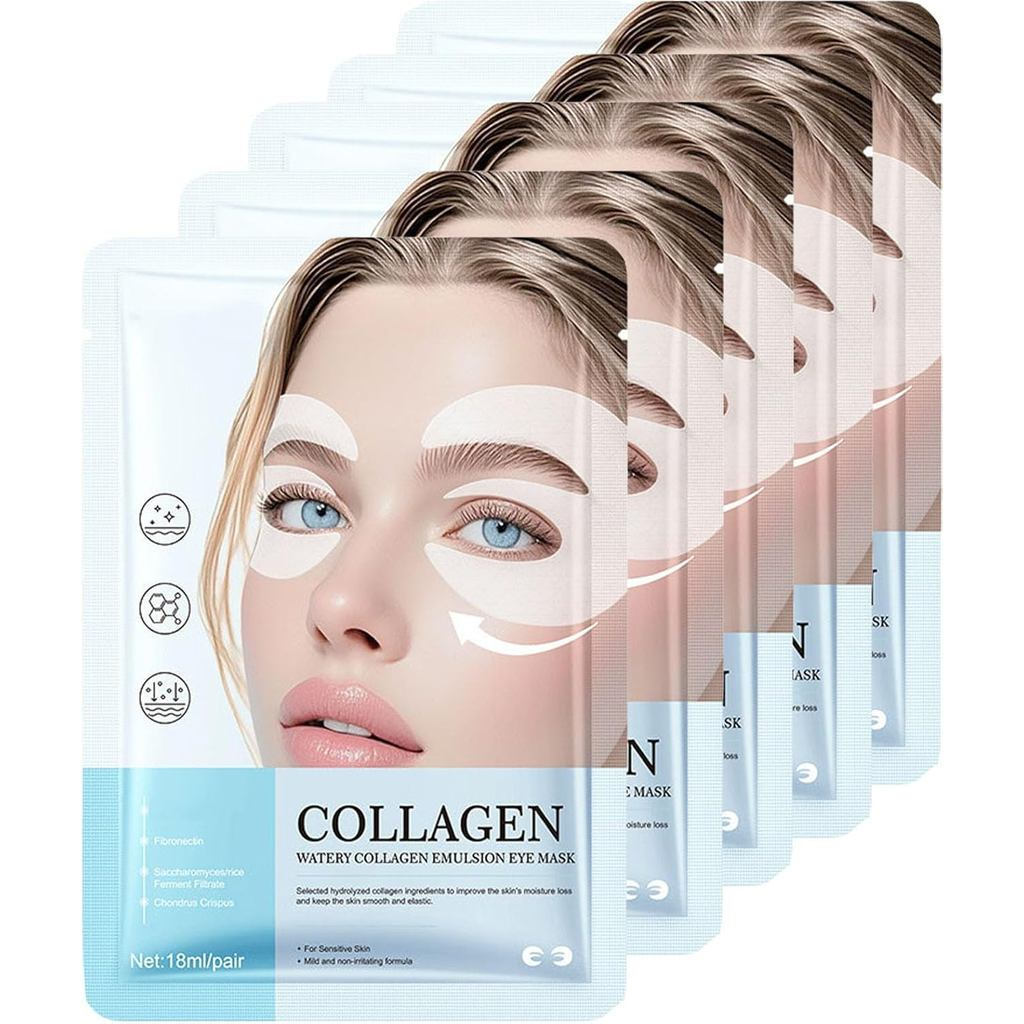 Patches de Colágeno para Olhos, Máscara para Olhos Inchados e Olheiras, Patches Revitalizantes para a Área dos Olhos com