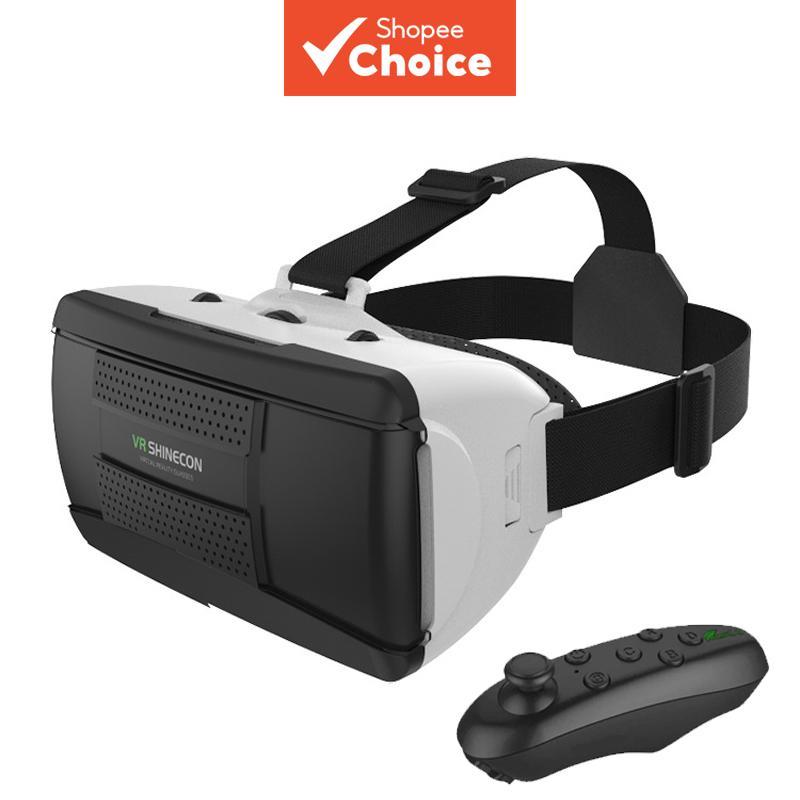 Óculos de Realidade Virtual Shinecon VR 3D, Headset e Capacete com Lentes Inteligentes para Smartphones, Visor de